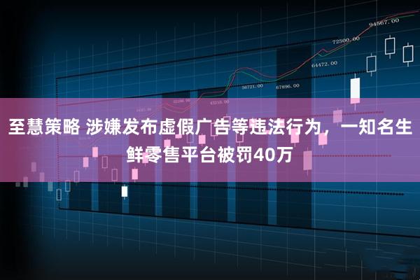 至慧策略 涉嫌发布虚假广告等违法行为,一知名生鲜零售平台被罚40万