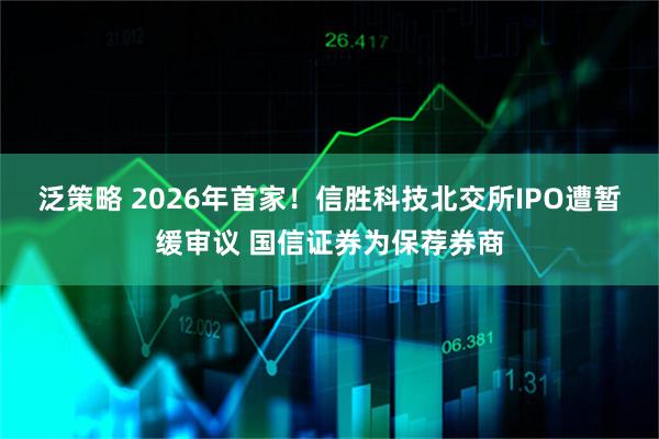 泛策略 2026年首家！信胜科技北交所IPO遭暂缓审议 国信证券为保荐券商